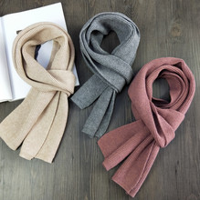 New Korean Style Winter Scarf Women 2018 Scarf Female Winter Thick Long Double-sided Pure Color Student  Knit Scarf Warm Collar 2024 - buy cheap