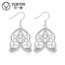 Pendientes plateados para mujer, joyería de boda para novia, pendientes plateados, joyería de compromiso, novedad de 2016 2024 - compra barato