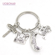 10PCS New Arrival Stainless Steel Key Ring Camper Bagpack Boat Car Camping Key Chain Keyring Camper Gifts for Men Women Jewelry 2024 - buy cheap