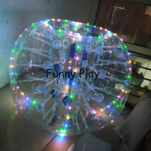 Balón de fútbol de burbujas con iluminación led, pelota de parachoques de aire, balón de fútbol de burbujas para adultos o niños, pelota de parachoques de burbujas para juego de eventos 2024 - compra barato