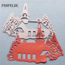 PANFELOU ofício do Metal A Aldeia casa de corte de papel die morre para Scrapbooking/DIY do casamento dia Dos Namorados ano Novo cartões 2024 - compre barato