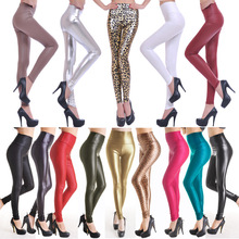 Nova legging sensual feminina de couro falso, 1 peça, legging, cintura alta, calças jantar, 4 tamanhos, 19 cores 2024 - compre barato