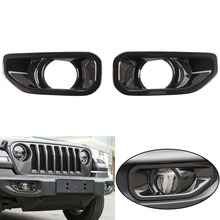 Pair ABS Chrome/Black/Red Front Fog Light Covers For Jeep Wrangler JL 2018 + Bumper Lamp Trim Molding Garnish Frame Car Styling 2024 - buy cheap