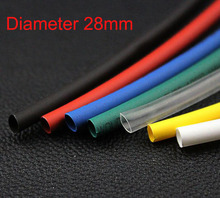 1M Long 28mm Dia Ratio 2:1 Heat Shrinking Shrinkable Tube Tubing Black/Red/Yellow/White/Clear/Greed/Blue 2024 - buy cheap