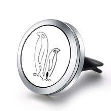 Penguin Pattern Car Aroma Air Freshener Clip Stainless Steel Essential Oil Diffuser Perfume Lockets Pendant Aromatherapy Jewelry 2024 - compre barato