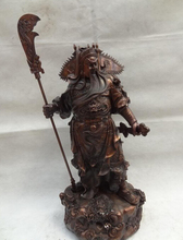 Fábrica al por mayor de 28 "puro bronce chino Guerrero GuanGong GuanYu Dios estatua cabeza de dragón Base 25% 2024 - compra barato