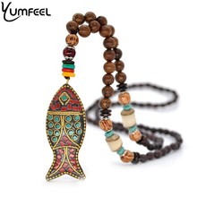 Yumfeel New Ethnic Bohemian Vintage Tribal Necklace Jewelry Handmade Fish Pendants & Necklaces Gifts 2024 - buy cheap