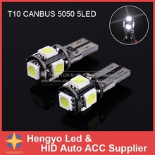 Free Shipping Error Free Bulbs 10pcs/Lot Canbus T10 5smd 5050 LED car Light Canbus W5W 194 5050 5SMD Car Styling Parking Light 2024 - buy cheap