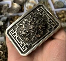 Coleção de fivela de cinto pérola tibetana escultura em prata dragão e fênix ótima, proteção corporal para pendurar com frete grátis 2024 - compre barato
