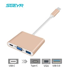 SGEYR-convertidor USB C 3,1, adaptador USB tipo C a USB 3,0/VGA/tipo-c hembra, cargador para Apple Macbook y Google Chromebook 2024 - compra barato