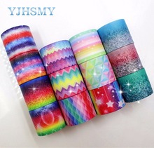 YJHSMY C-171215-336,38 mm 5 Yards flash Colorful Thermal transfer Printed grosgrain Ribbons,DIY handmade gift wrap Material 2024 - buy cheap