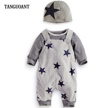 TANGUOANT Newborn Baby Boy Clothes Sets T-shirt + Bib Pants + Hat  Clothing Sets Fashion Suit Baby Boy Outside Wear Sports Suit 2024 - buy cheap