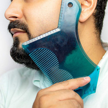 Pro Beard Styling Shaping Template Ruler Comb Barber Tool Black Clear Blue Symmetry Trimming Shaper Stencil 2024 - buy cheap