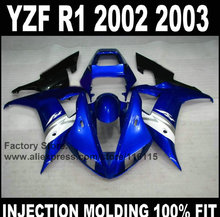 motorcycle 100% Full injection fairings kits for YAMAHA 2002 2003 R1 YZF R1 02 03  blue white ABS fairing 2024 - buy cheap