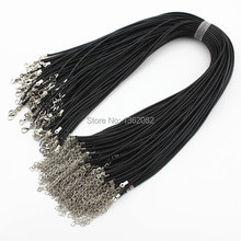 Wholesale lots 100pcs 2mm Braid Brown/Black Leather Rope Cord Clasps Chains Necklace 20" DIY Jewelry Findings MN346 2024 - buy cheap