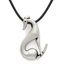 youe shone Sitting Greyhound Necklace Pendant Whippet Italian Sight Hound Galgo Dog Necklaces Pendants Silver Choker Women 2024 - buy cheap