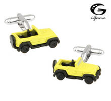 iGame SUV Car Cuff Links Quality Brass Material Yellow Painting Design Free Shipping 2024 - buy cheap