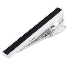 Mans Tie Clip Metal Simple Rectangle Black Drip Plated Black Crystal Copper Tie Bar Men's Tie Pin for Party Gift for Him 2024 - buy cheap