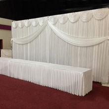 Telón de fondo para boda, cortina de escenario con hermosas cortinas, guirnaldas para decoración de boda, Color blanco, 3M x 6M 2024 - compra barato