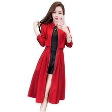 2020 new spring summer trench coat for women fashion waist slim slimming wild medium long windbreaker coat popular women's tide 2024 - buy cheap