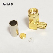 1PC RP-SMA Male Plug  RF Coax Connector Crimp for  RG58,RG142,RG400,LMR195  Right Angle Goldplated  NEW wholesale 2024 - buy cheap