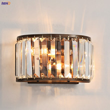 IWHD American Country Crystal Wall Light Fixtures Bedroom Beside Stair Lamp Vintage Wall Sconce Lights LED Aplique Luz Pared 2024 - buy cheap