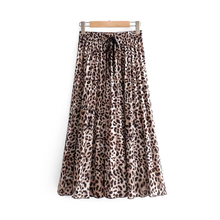 Leopard Print Skirt Women 2019 Spring-Autumn Chic Animal Print Pleated Midi Skirts Ladies High Waist Lovely Skirt Cute Clothes 2024 - buy cheap