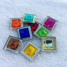 6pcs Double color Square Resin Rhinestone Crystal Stone beads flatback For DIY Wedding Decoration -Z26A 2024 - buy cheap
