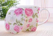 500ML fine bone china coffee mug, creative flower design, ceramic water cup, taza tea cup tumbler, cofee coffee thermos tea cup 2024 - buy cheap