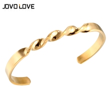 Fashion Stainless Steel Bangle Silver Rose Gold Color Lover Cuff Bracelet For Men Women Distortion Bangles Jewelry Hot Sale Gift 2024 - buy cheap