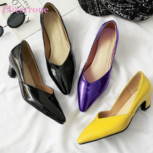  Brand New Elegant Black Purple Women Wedding Pumps Sexy Med Heels Lady Party Shoes BK97 Plus Big Small Size 3 11 30 43 48 2024 - buy cheap