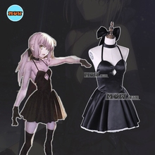 Free shipping Hot Anime fate/stay night cosplay Saber Arturia Pendragon cos Gothic black girls dress Halloween costumes 2024 - buy cheap