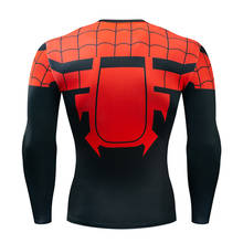 Мужская футболка с длинным рукавом и 3D-принтом «Человек-паук», компрессионная футболка с коротким рукавом, костюм для косплея, 2019 2024 - купить недорого