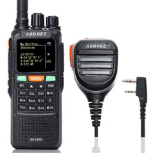 Walkie talkie abbree embutido, 10w, gps, sos 999ch, retroiluminação noturna, repetidor duplex, banda dupla, rádio de receção dupla + microfone de alto-falante 2024 - compre barato