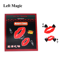 Beijo do cartão de amor truque mágico truques de magia conjuntos de cartões mágicos adereços mágicos mentalismo ilusão close-up magia brinquedo fácil de fazer c2008 2024 - compre barato