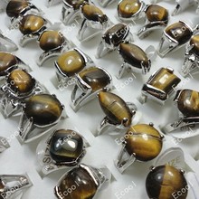 10Pcs New Whole Jewelry Ring Fashion Tiger-eye Pretty Silver Plated Women Rings LR276 2024 - buy cheap