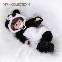 Npkcollection-boneca realista reborn, boneca de panda, bebê reborn, silicone macio, vinil, toque real, adorável, recém-nascido 2024 - compre barato