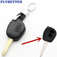 FLYBETTER Genuine Leather KeyChain 2Button Remote Key Case Cover For Suzuki Ignis/Alto/SX4/Swift Car Styling  L224 2024 - buy cheap