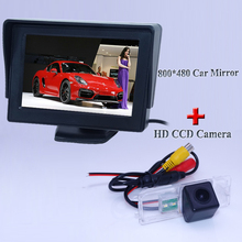 Monitor de cámara de Color para aparcamiento de coche + cámara de visión nocturna HD gran angular de Vista trasera de coche para VW Polo Golf Jetta Magotan Passat B6 Bora 2024 - compra barato