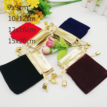 50pcs/lot 7x9 9x12 15x20cm Small Drawstring Jewelry Velvet Bags Charms Necklace Gift Packing Pouches&Drawstring Packaging Bags 2024 - купить недорого