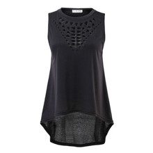 New Sexy Women Summer Blouse Casual Hollow Sleeveless Loose Black Top plus size Blouse 2024 - buy cheap