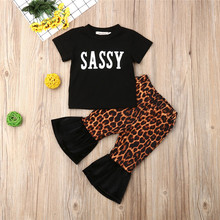 0-2Y Sweet Newborn Kids Baby Girl Clothes Set Sassy T-Shirt Tops Leopard Stripe Long Pants Outfits Fashion Summer Baby Clothing 2024 - buy cheap