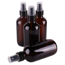 Spray de vidro âmbar 4oz 120ml, com pulverizador de névoa fina preta, garrafas de óleo essencial, recipientes cosméticos vazios, 4 unidades 2024 - compre barato