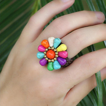 AnnMarie-anillo Multicolor de piedras preciosas para mujer, joyería Bohemia, Vintage, étnico, regalo para madre 2024 - compra barato
