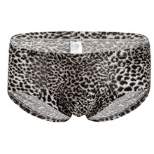 Muqgew masculino novo leopardo-impressão sexy de cintura baixa suor absorvente de ângulo plano roupa interior confortável respirável # y4 2024 - compre barato