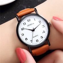Geneva-reloj de pulsera de cuero minimalista para mujer, accesorio de marca superior de lujo, informal, 2021 2024 - compra barato