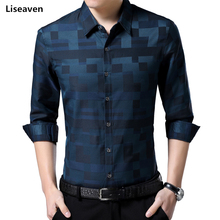 Liseaven Men's Shirt Brand New Men Shirts Full Sleeve Dress Shirt Turn-down Collar Male Casual Shirt Mens Clothing 2024 - buy cheap