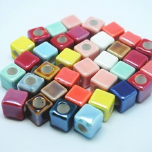 30pcs/lot Spacer Beads Ceramic Beads Porcelain Stone Square Shape for Jewelry Designs Size 12x12mm loose beads 2024 - buy cheap