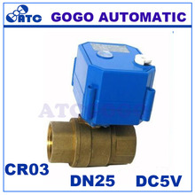 CWX-25S DN25 1 "bsp latão 2 way MINI elétrica motorizada válvula de esfera para HVAC com acionamento manual, DC3-6V/DC12V CR03 2024 - compre barato