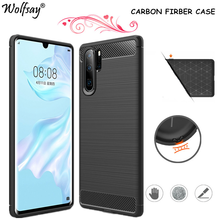 Carbon Fiber Cover For Huawei P30 Pro Case Hybrid Bumper Rubber Silicone Case For Huawei P30 Pro Cover For Funda Huawei P30 Plus 2024 - buy cheap